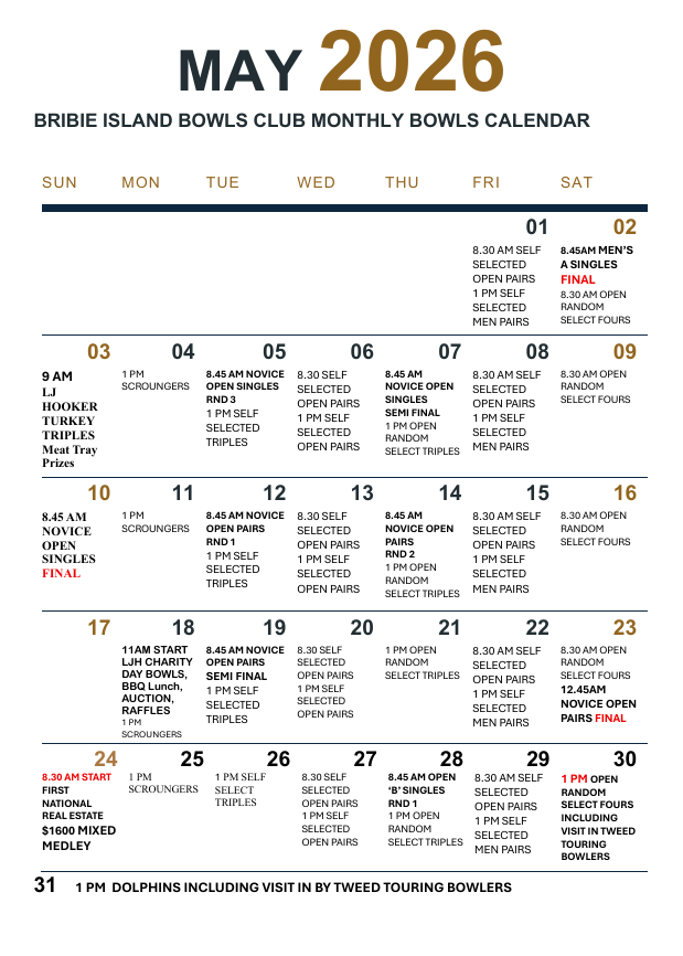May Calendar
