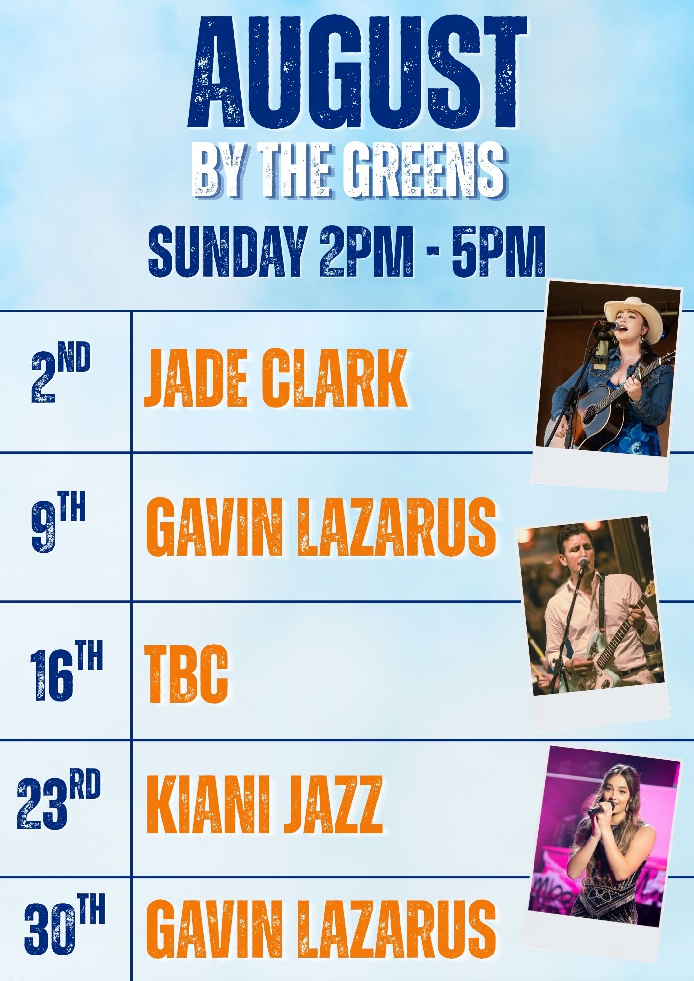 August Music Calendar for BIBC